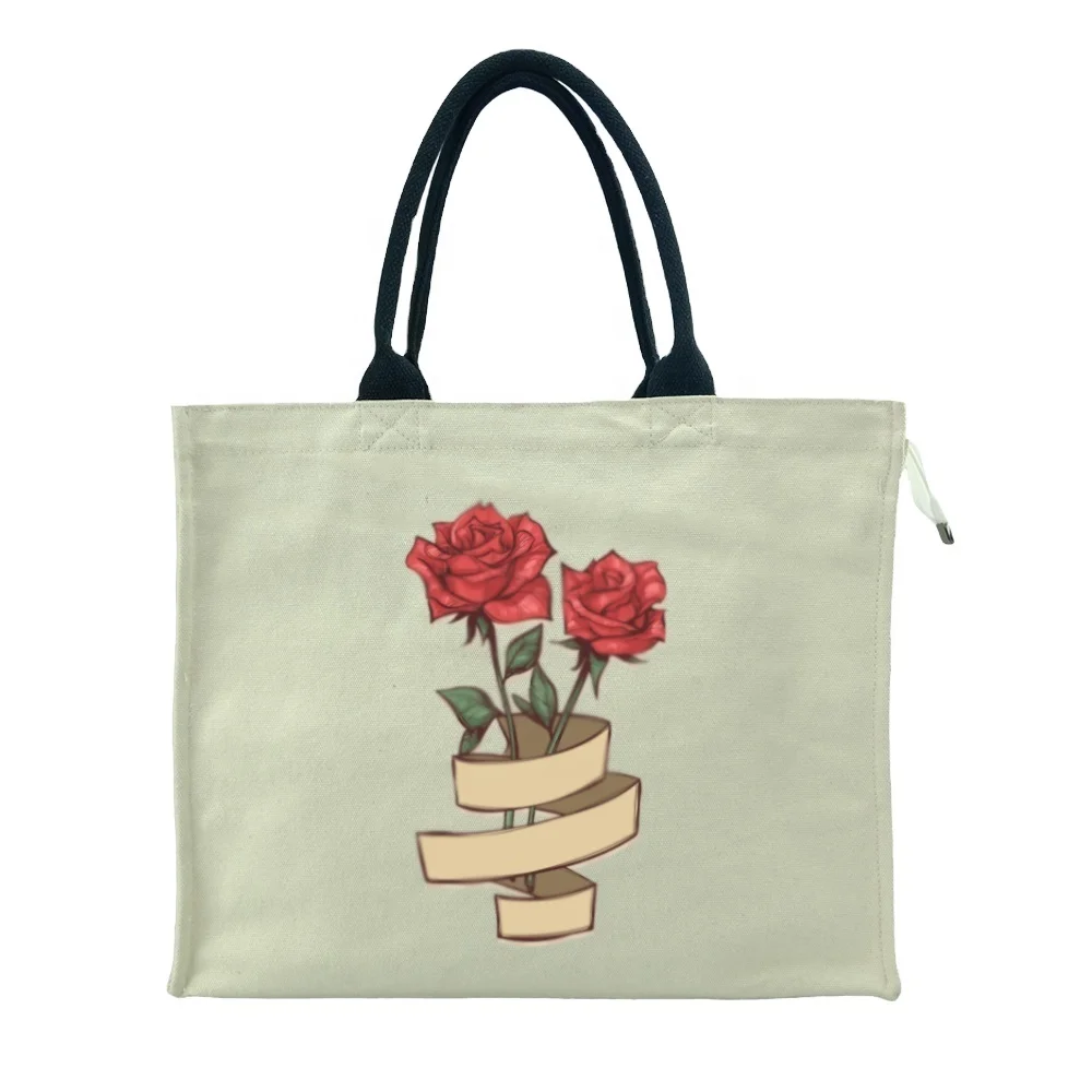 Fashion High Quality Reusable Shopping Bag Beach Custom Printing Logo Laminated Cotton Canvas PP Backing Tote Bags with Logo