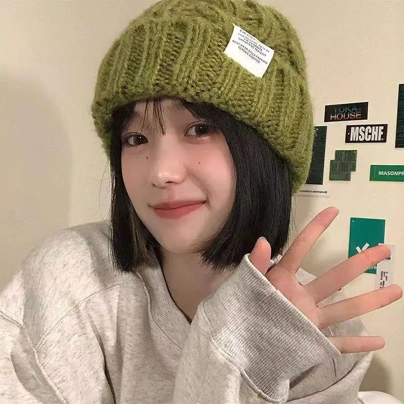 Keep Warm Wool Cap Lady Winter Beanie Hat for Women Knit Cap Fashion Thread Knitted Beanie Cold Female Bonnet