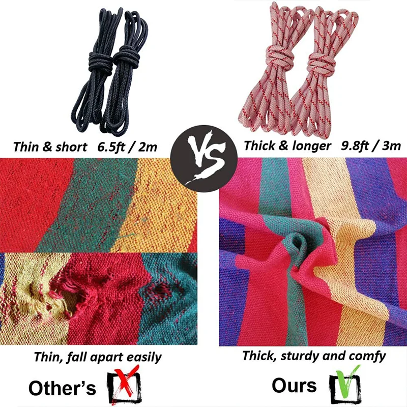 Outdoor Camping Canvas Hammock Indoor Park Leisure Dormitory Swing Single Double Canvas Hammock