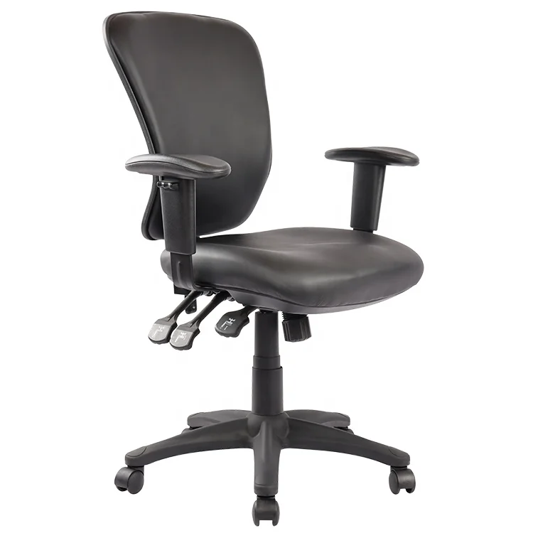 High Quality PU Swivel Revolving Chairs Ergonomic Computer Chairs Desk with Nylon Base