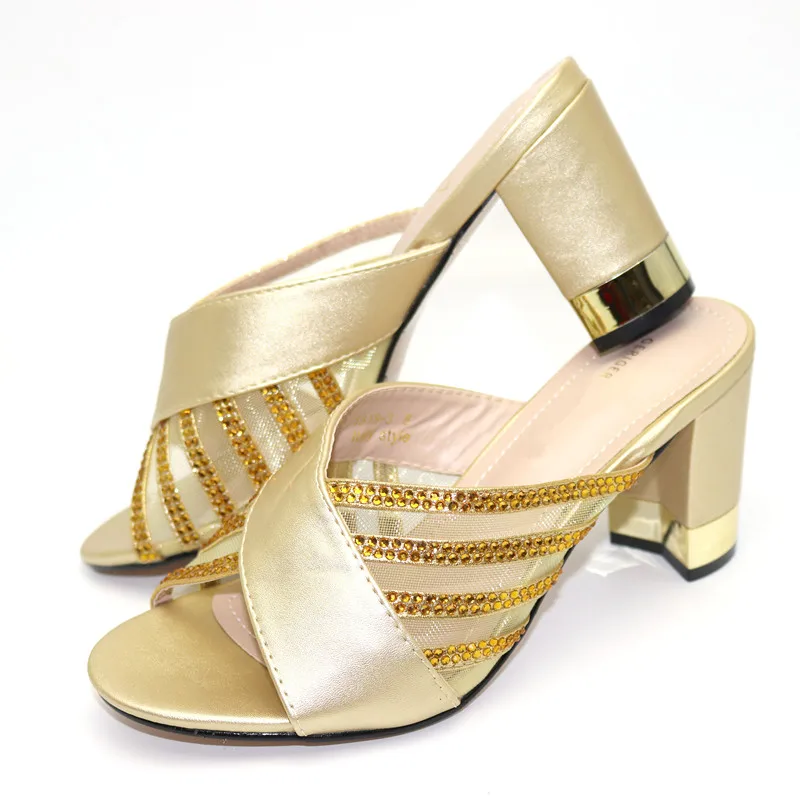 Italian Women High Heel Shoes Wedding Sandals Lady Party High Heels Slippers Dress Shoes Bridal Shoes Sinyafashion Crystal PU