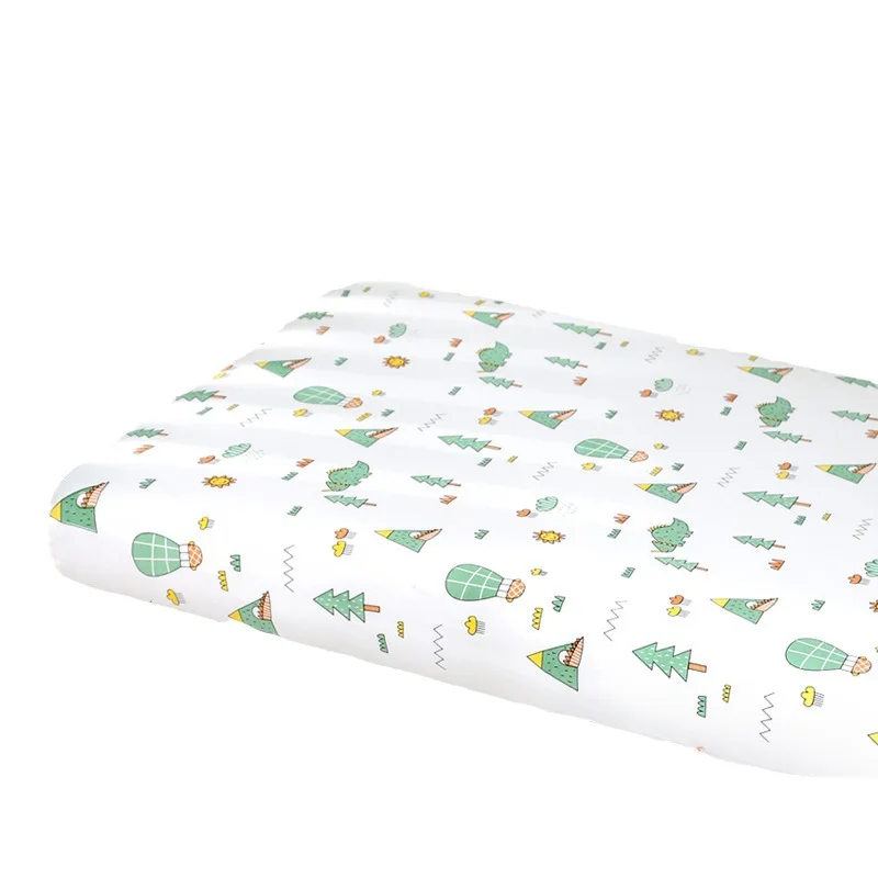 Customize & Wholesale Printed Cotton Jersey Fabric Baby Crib Cot Cover TPU  Waterproof Fitted Sheet Baby Mattress Cover