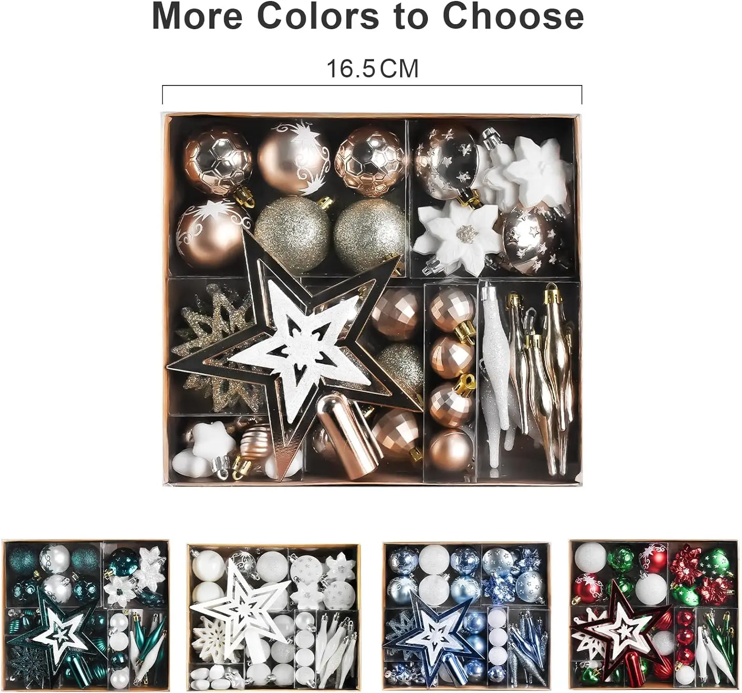 58 PCS Christmas Balls Shatterproof Baubles Reusable Hanging Christmas Balls Party, Home Decor