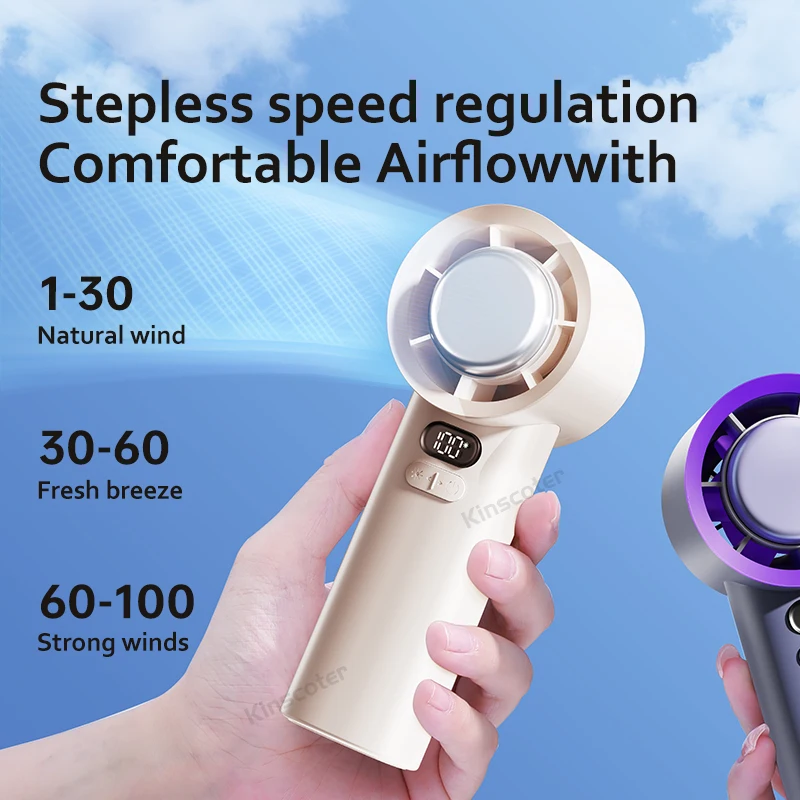 Outdoor 3600mAh Handheld Charger Fan Portable Electric Fan High Speed Rechargeable Air Circular Hand Fan