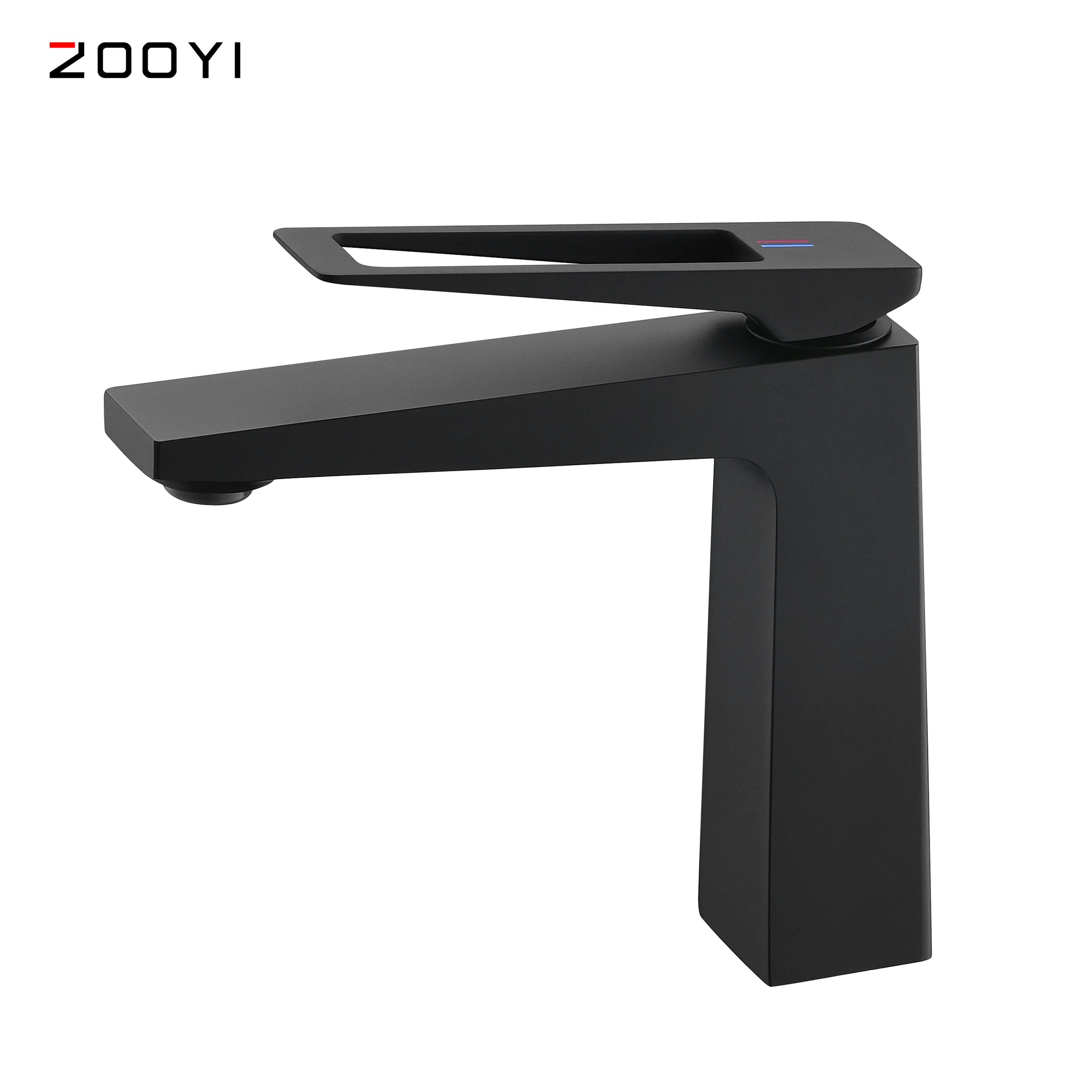 Black hot and cold water deck mounted bathroom basin mixer Kaiping sanitary ware manufacturer