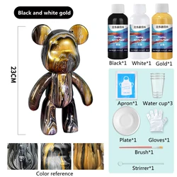 Wholesale Acrylic pouring paint set with acrylic paint bear and tools