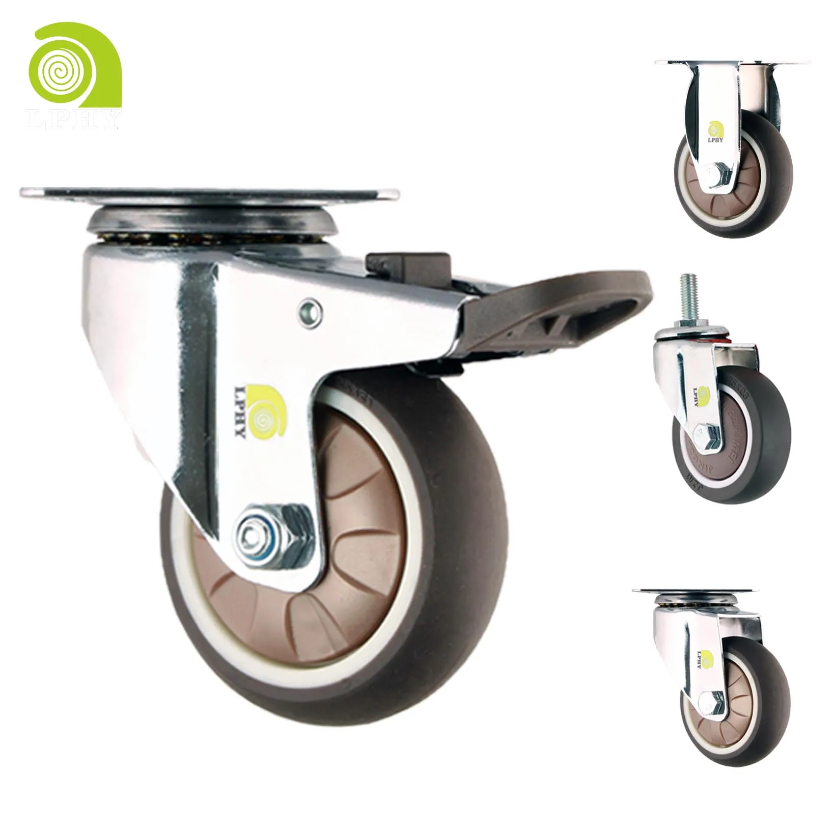Furniture TPR Casters Silent Casters Wheel Soft Rubber Quality China 3 Inch Office Chair, Furniture Dual Ball Bearing 11*22mm