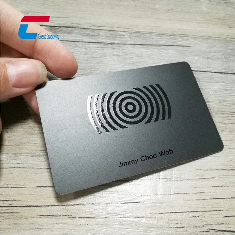 Plastic Programmable NFC Business Card  Matt Black Uv NFC Smart Card RFID