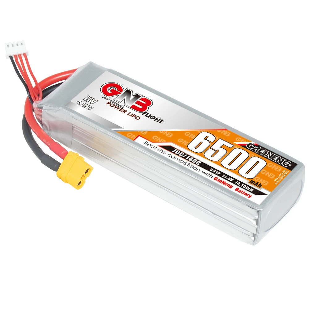 GNB GAONENG 6500mah 3S 11.4V 70C 140C LiHV XT60 RC LiPo Battery RC Car Drone RC Boat