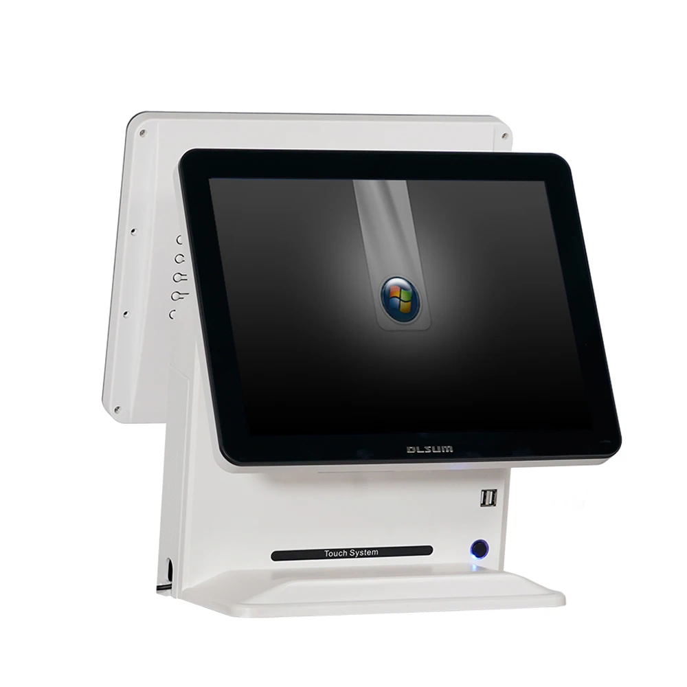 Single Screen Dual Screen Touch Pos System Machine 15.6 15 Inch Android Pos Terminal with windows 10