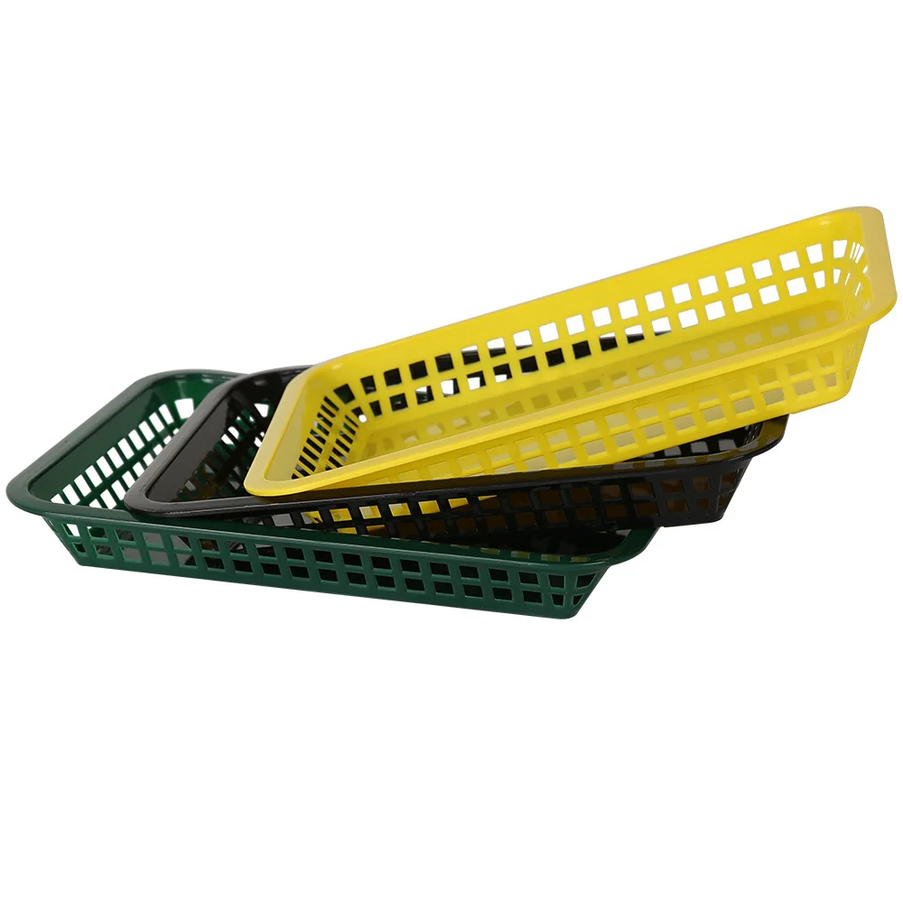 Classic Rectangular plastic storage basket french fries baskets Grande Platter Basket tray