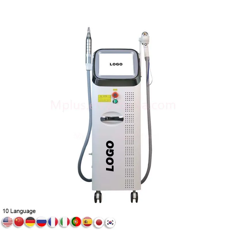 Free Shipping Hottest 2 Handles Pico NDYAG Laser Tattoo Removal 808nm Diode Laser Painless Hair Removal Laser Depilation Machine