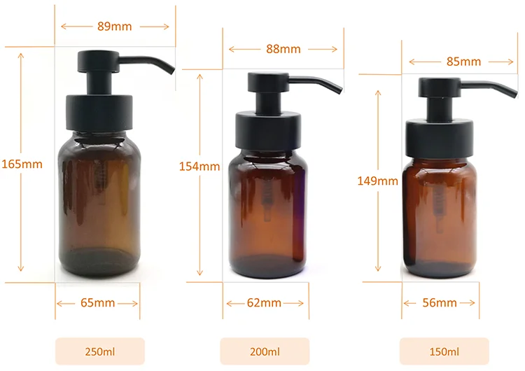 High Quality Glass Soap Dispenser Foaming Face Wash Bottle Foamer Pump 250ml Empty Foam Pump Bottles with Custoimized box