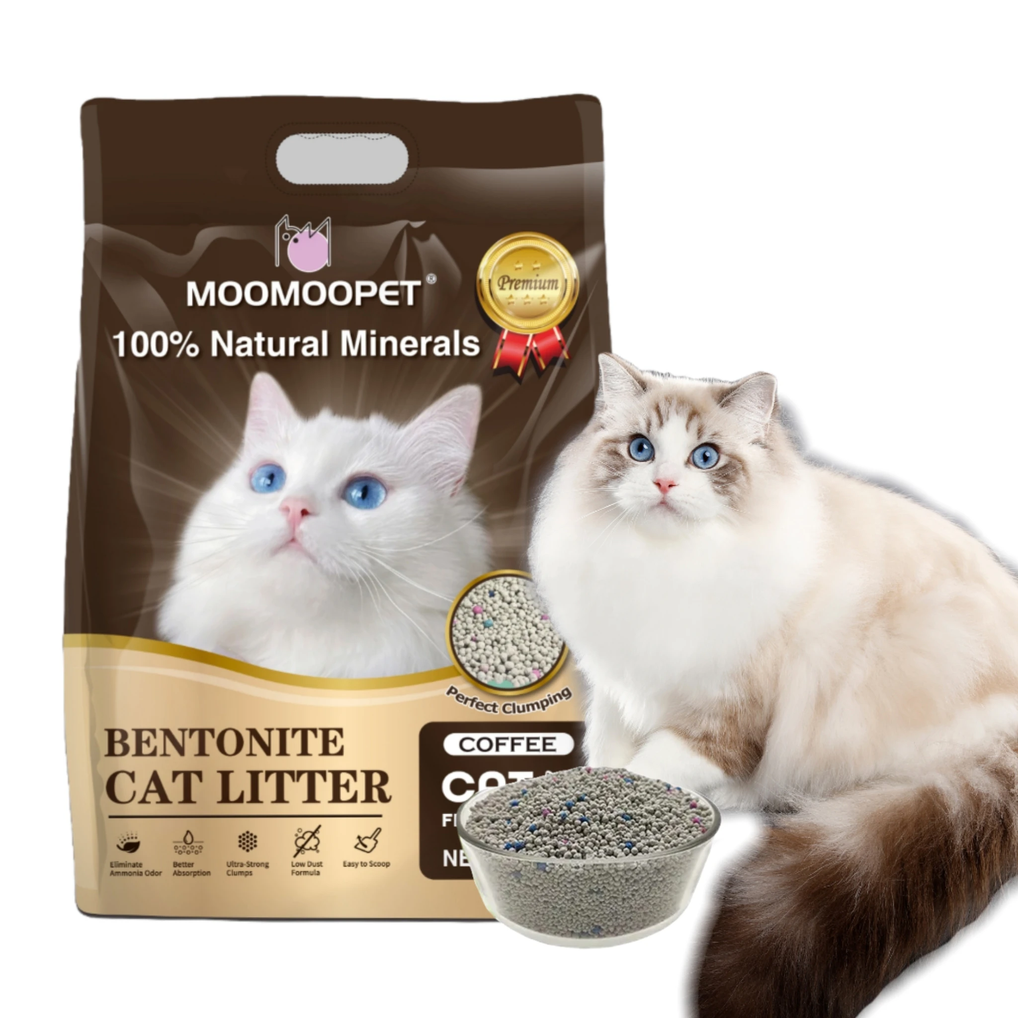 Factory Supply Wholesale Pet Product Deodorization Cat Sand Custom Flavors Ball Shape Clumping Bentonite Cat Litter Filter 10L