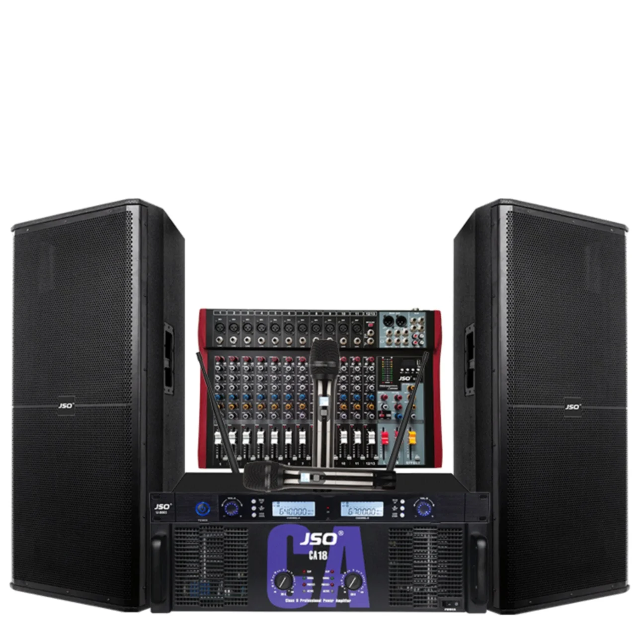 Set of 2 single 15 inch high matching set hifi audio system mini system