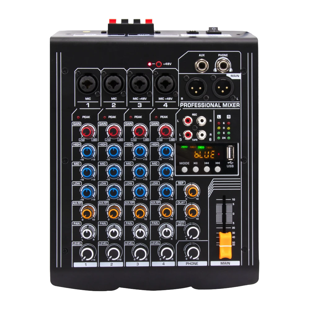 Профессиональный 6-ти канальный цифровой микшер звуковая карта микрофон мобильного телефона в прямом эфире компьютера диджей звуковое оборудование