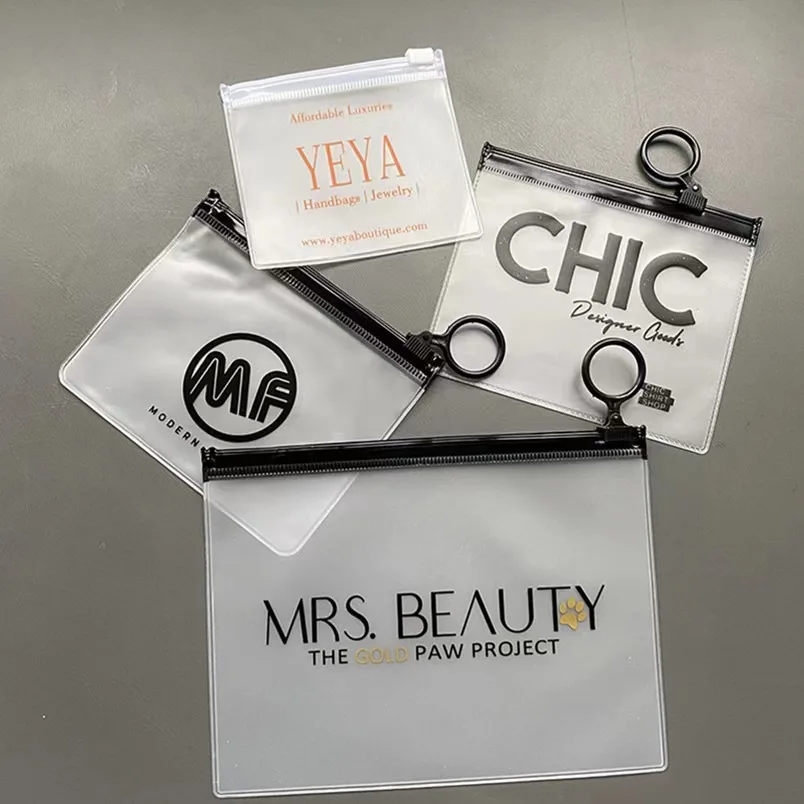 Wholesale Clear Plastic Frosted Zip Lock Bag Transparent Small Zipper Pouch Bags