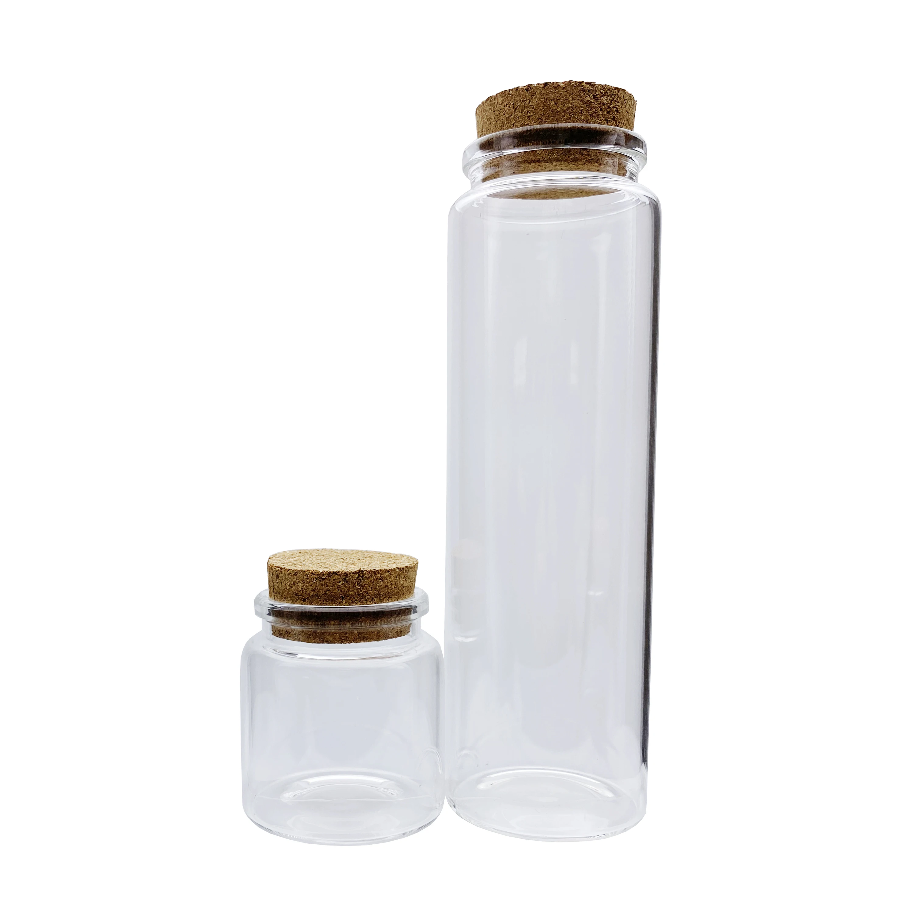 Lanjing Empty 10ml mini clear glass wishing bottle small drift vials with cork lids