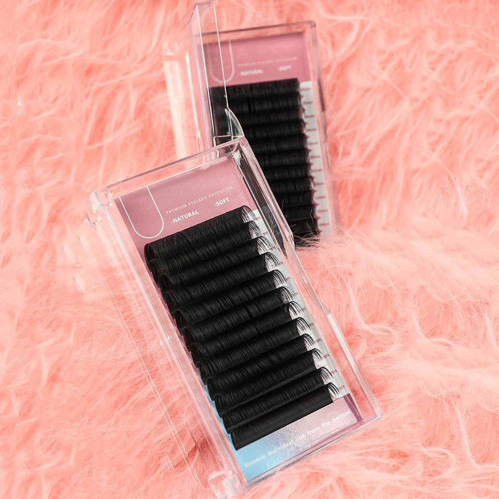 Wholesale self fanning dark black easy fan lash trays customize rapid blooming russian easy fan cashmere lash extension trays