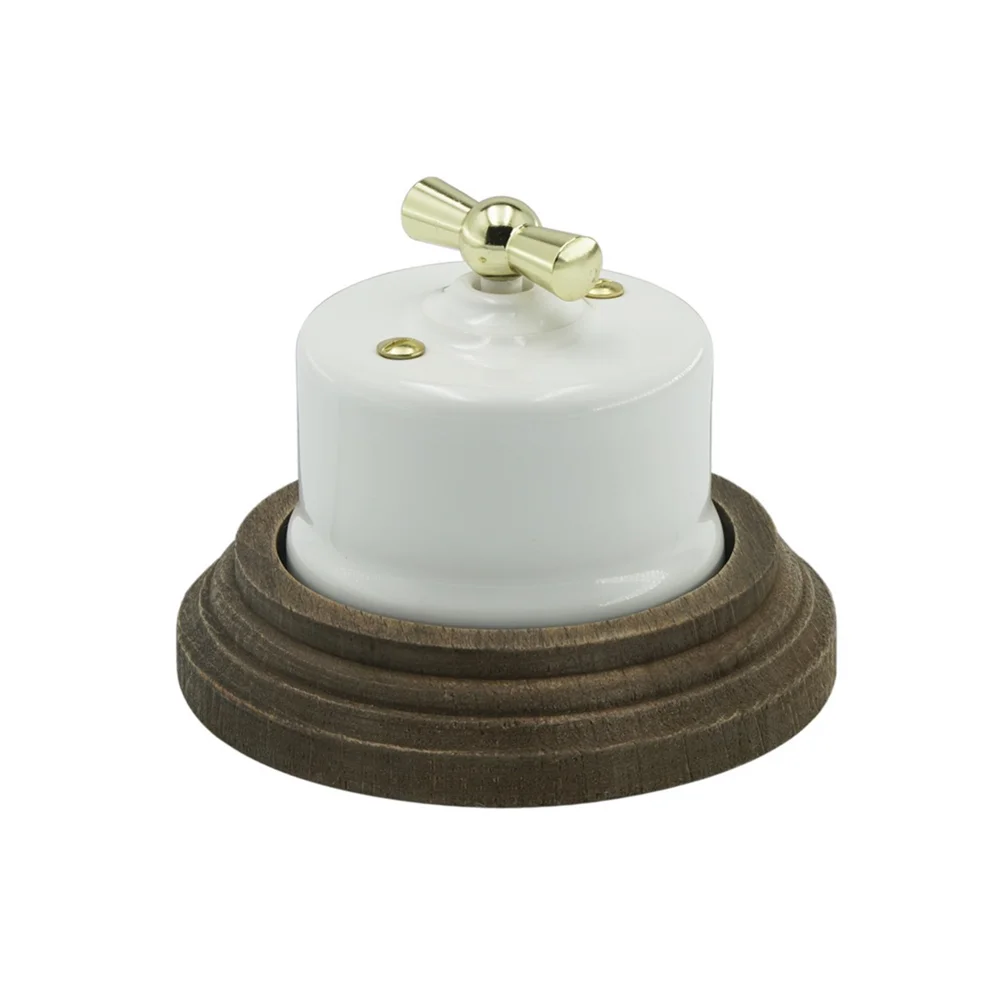 250V 10A white porcelain rotary switch/retro black ceramic electrical wall switches/vintage porcelain schuko socket