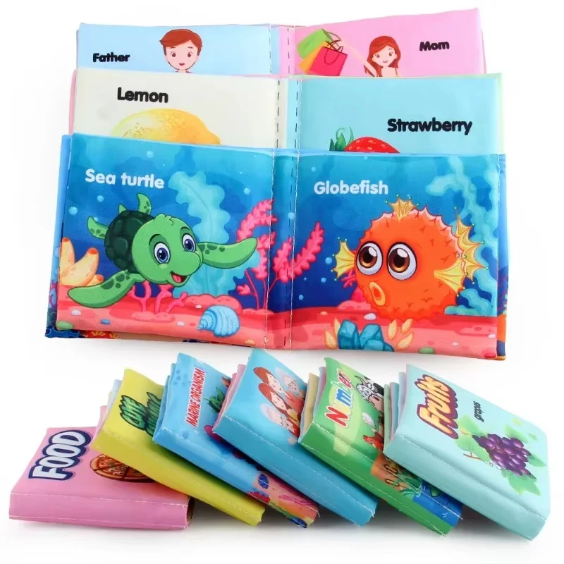 Jumon Custom Soft Baby Books 3D Touch Feel High Contrast Cloth Book Sensory Early Learning Stroller Toys for Infant Toddler Toy