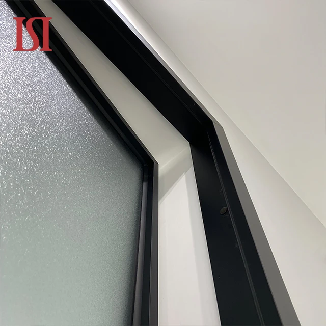 Modern Interior  Aluminum Alloy Glass Narrow No Frame Casement Hinged Door  with Special Design For Bathroom Bedroom