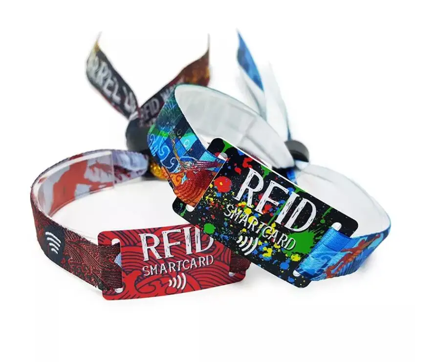 New Arrival  Custom Design Polyester Print 13.56Mhz Mifare Flexible  RFID Sublimation Wristband With RFID Hard PVC Tag