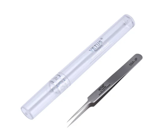 Precision VETUS Tweezers Pinzas 7SA-JP SS-JP Stainless Steel Super Hard Antimagnetic Tweezers for Mobile Phone Repair Tools