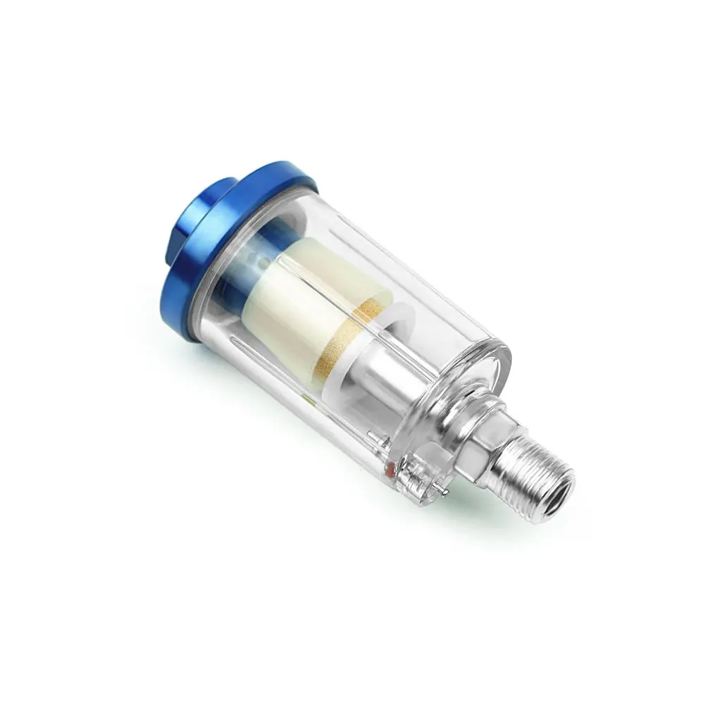 Air Moisture Filter Oil Water Separator Inline Blue for Compressor Spray Paint Gun Air Tools