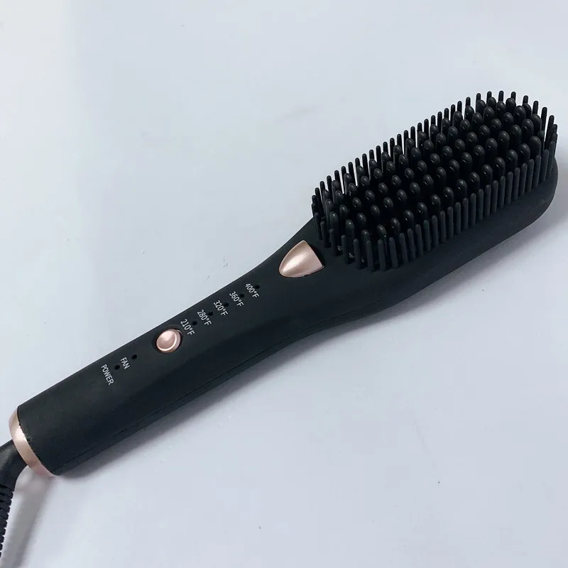Blowout private label 3 in 1 ionic hot air styling comb black one-step straightener hair curler hair blow dryer brush