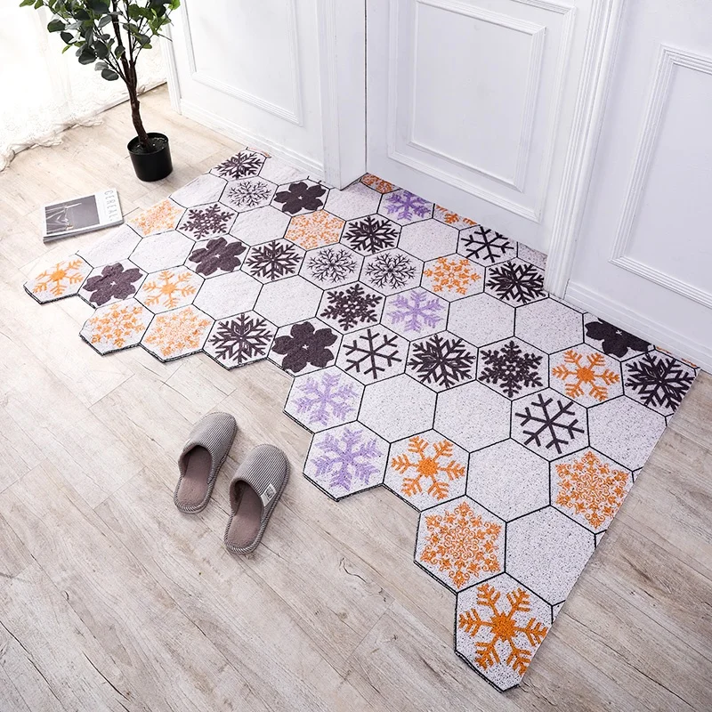 PVC Coil Door Mat Non-slip Indoor Outdoor Rug Entryway Mat Waterproof Printed Carpet