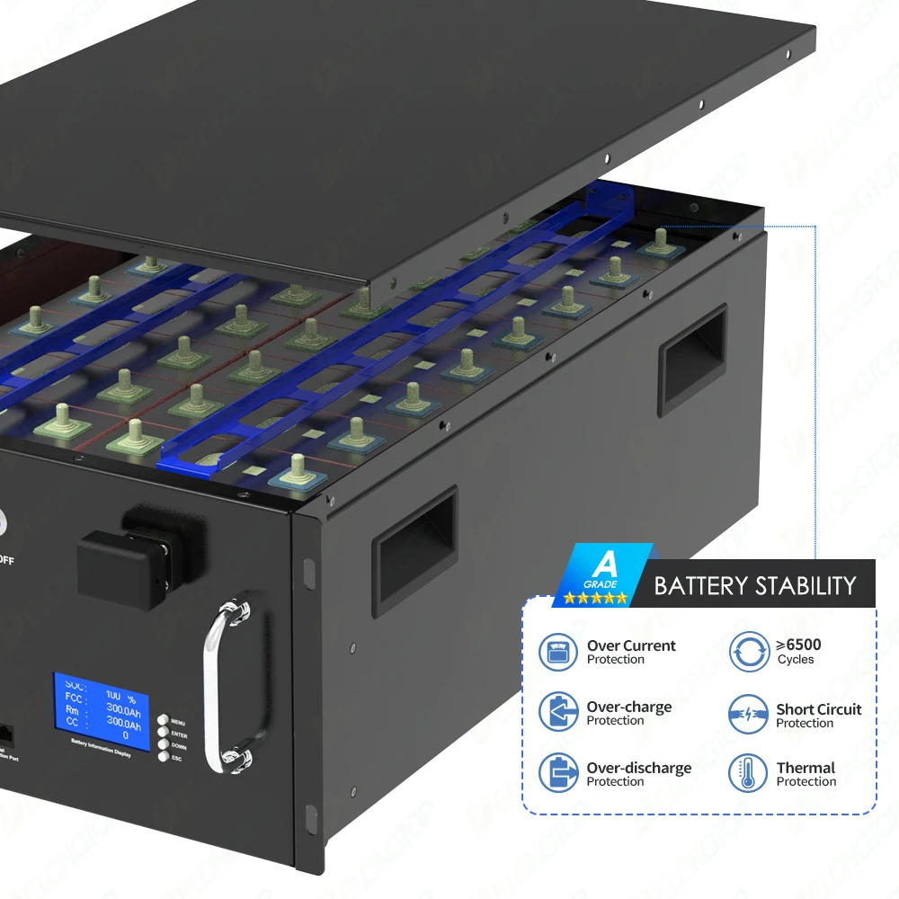 Standard 19 Rack mounted 51.2v 100Ah 200Ah 300Ah Lifepo4 Energy Storage Battery 5Kw 10Kw