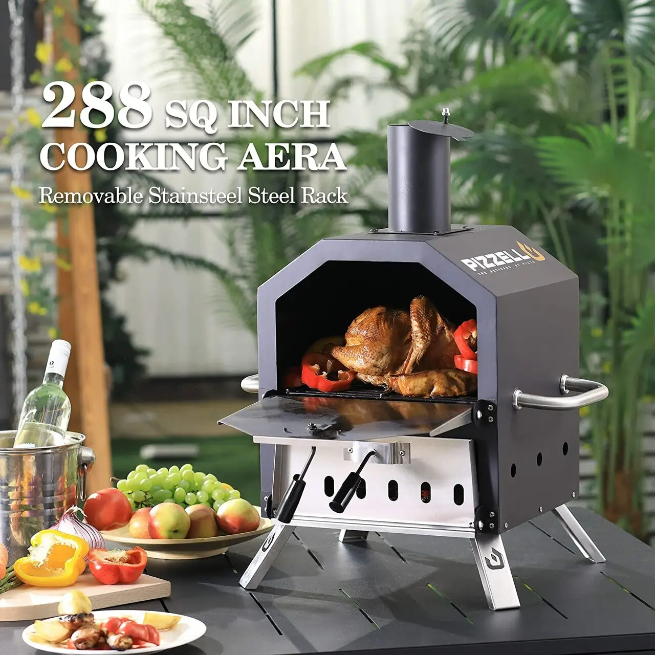 Danlong new outdoor portable double outside wood fired pizza oven wood burning