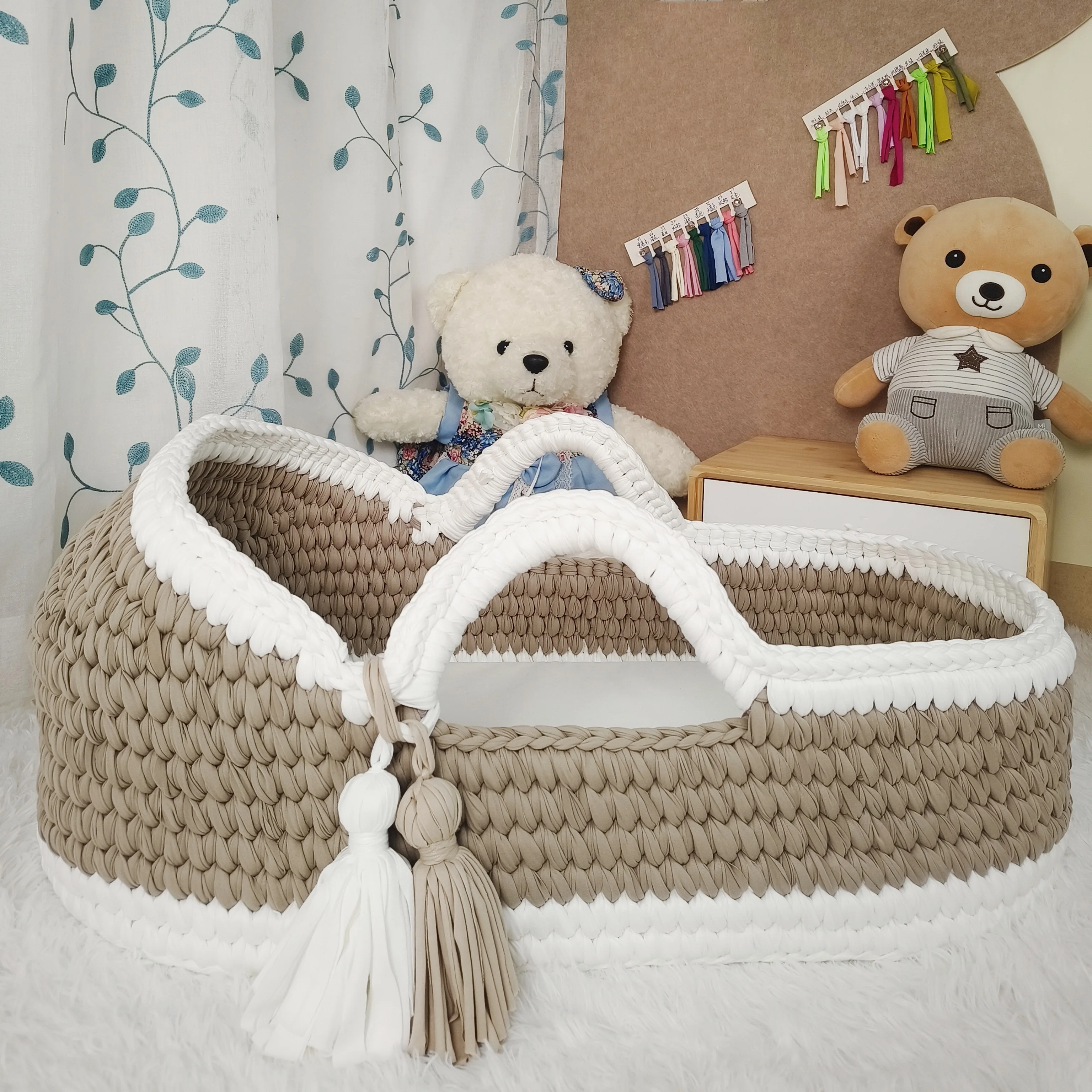 OEM/ODM Wholesale Hand Woven 100% Cotton Rope Baby Diaper Changing Basket Baby Changing Cotton Baby Basket Gift Basket