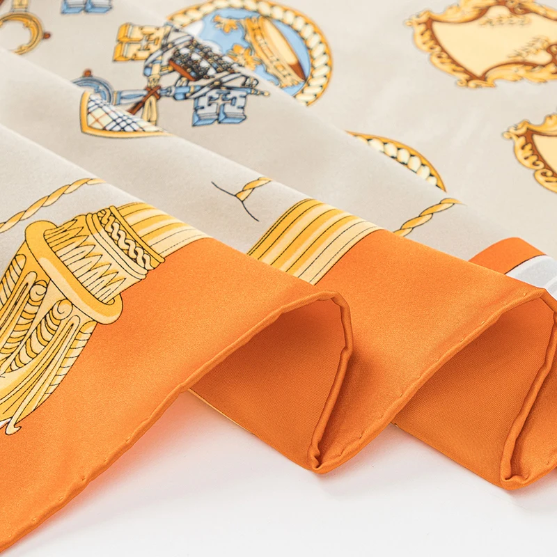 
Silk Scarf Wholesale High Quality Luxury Silk Head Hair Hijab Scarf Printed Square 16MM 89*89cm 100%Pure Silk Scarf For Women 