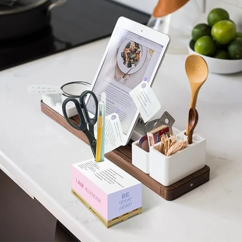 Adhesive Note Block Pallet Custom Logo Printed with pen hole on Square Memo Pad Cubes