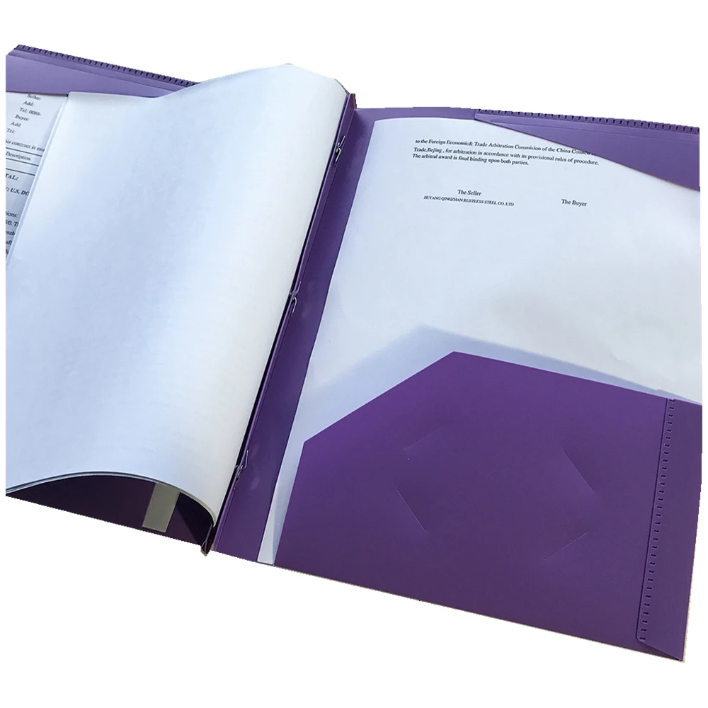 Three-Hole Punch Prong Fasteners Letter Size Assorted Color File Folder