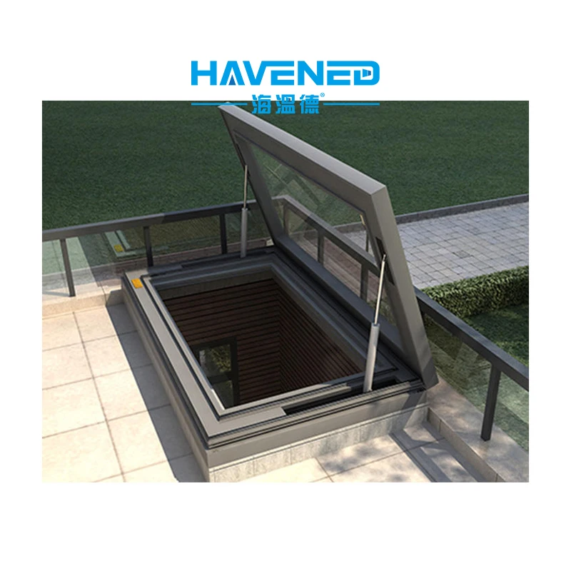 Customized Roof Skylight Insulating Double Glass Top Flat Roof Tempered Glass Ventilation Aluminium Loft Skylight Windows