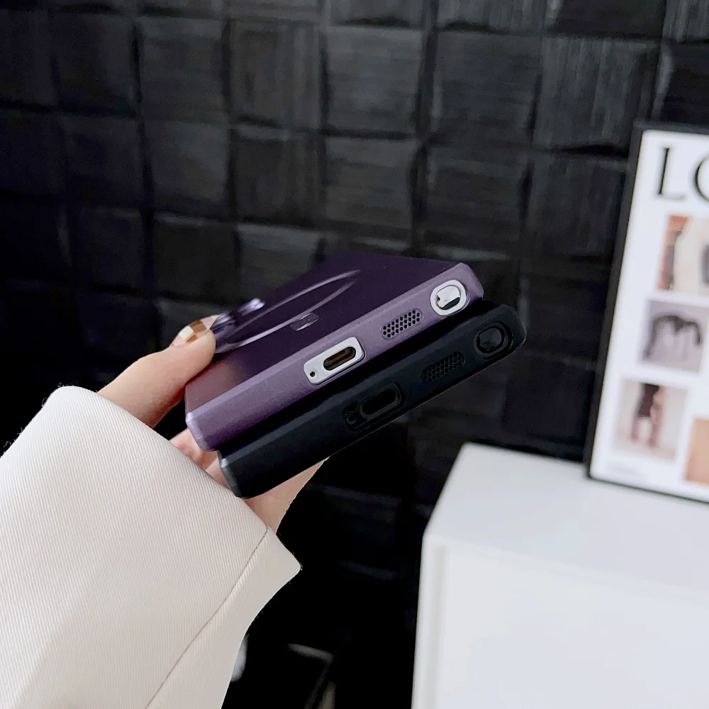 For Samsung S24 Ultra dust net Magsafe phone case metal paint Galaxy S22 Ultra wireless magnetic suction case S23 Plus.