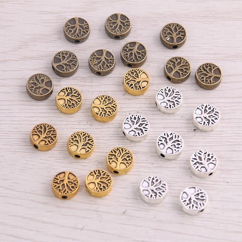 Tree of Life Spacer Beads for jewelry making 9mm Diameter 1.3mm Hole