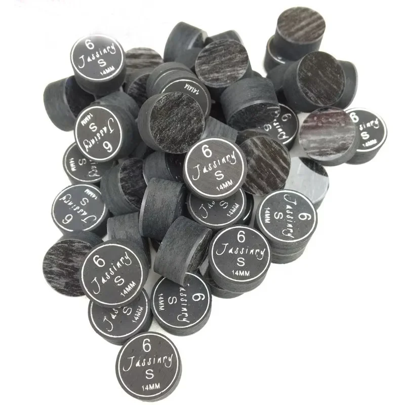 Jassinry 14mm Black Pool Cue Tips 6-Layer Pigskin with Cushion in S/M/H Original Billiards Accessories in Box Package Included