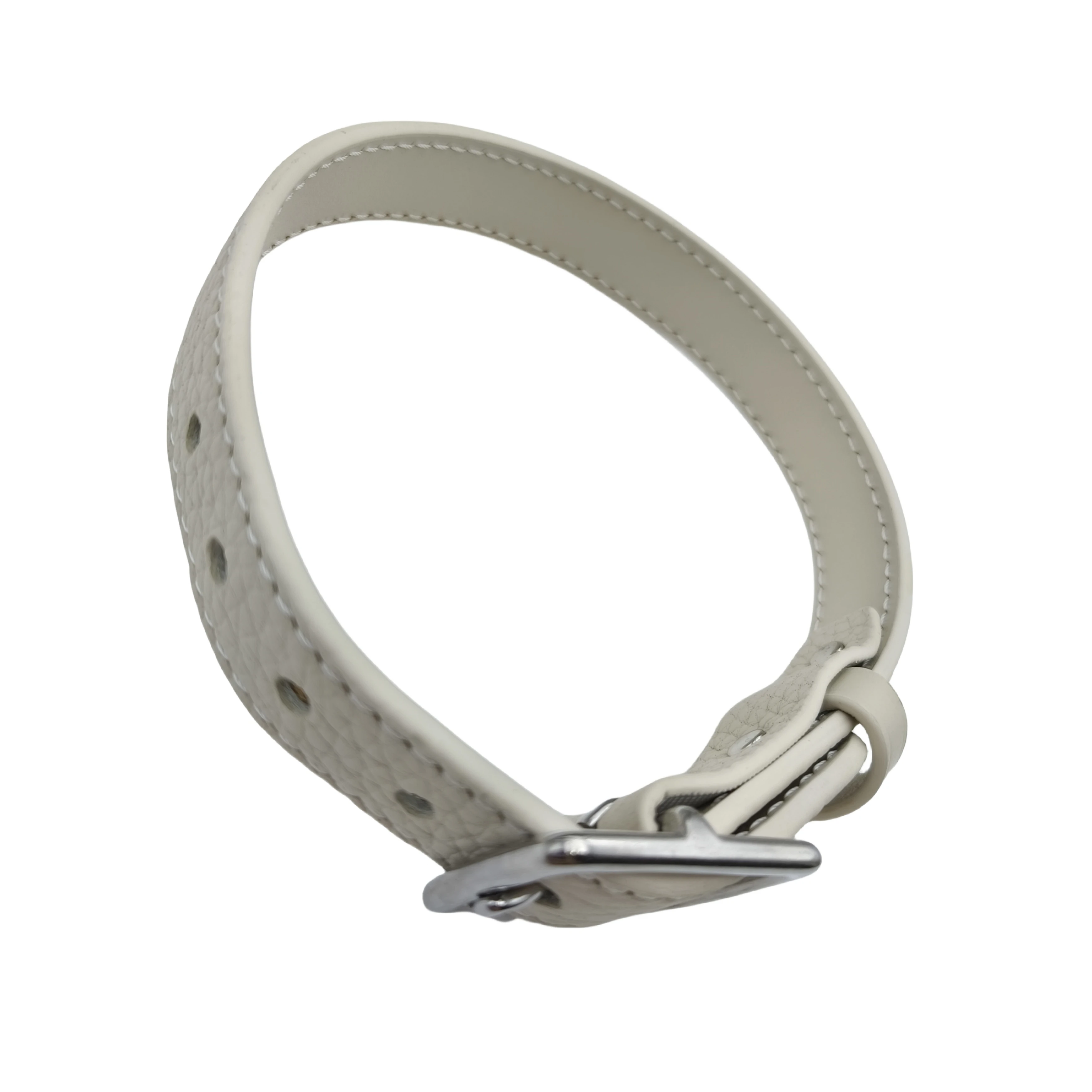 Custom Logo Luxury Waterproof Pet Collar with Litchi Pattern for Pet Safety Cow Leather Durable Adjustable Dog Leash Collar