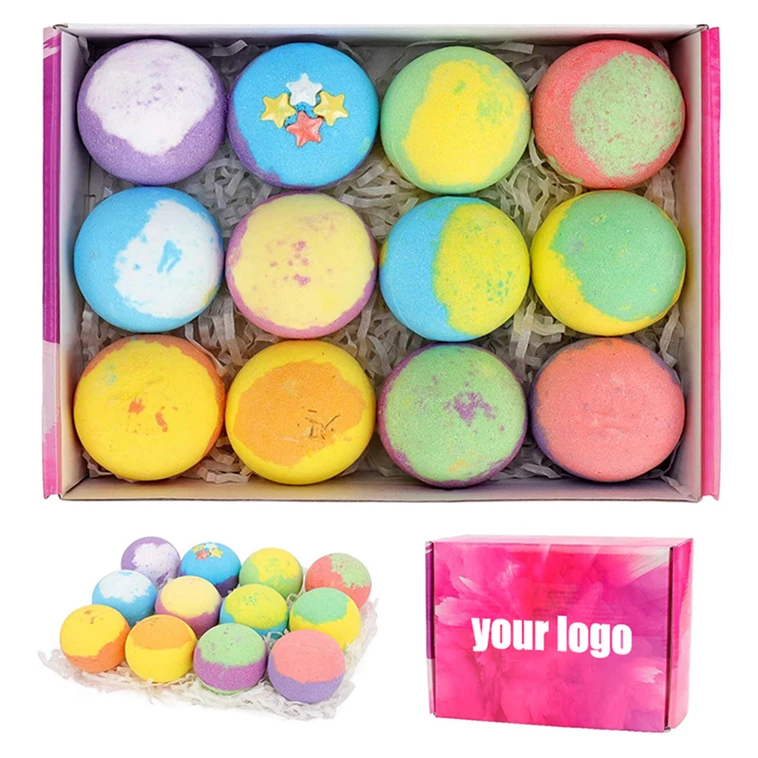 SPA Bath bombs essential oil fizzy bubble bath balls Rainbow Bath Bomb Gift set