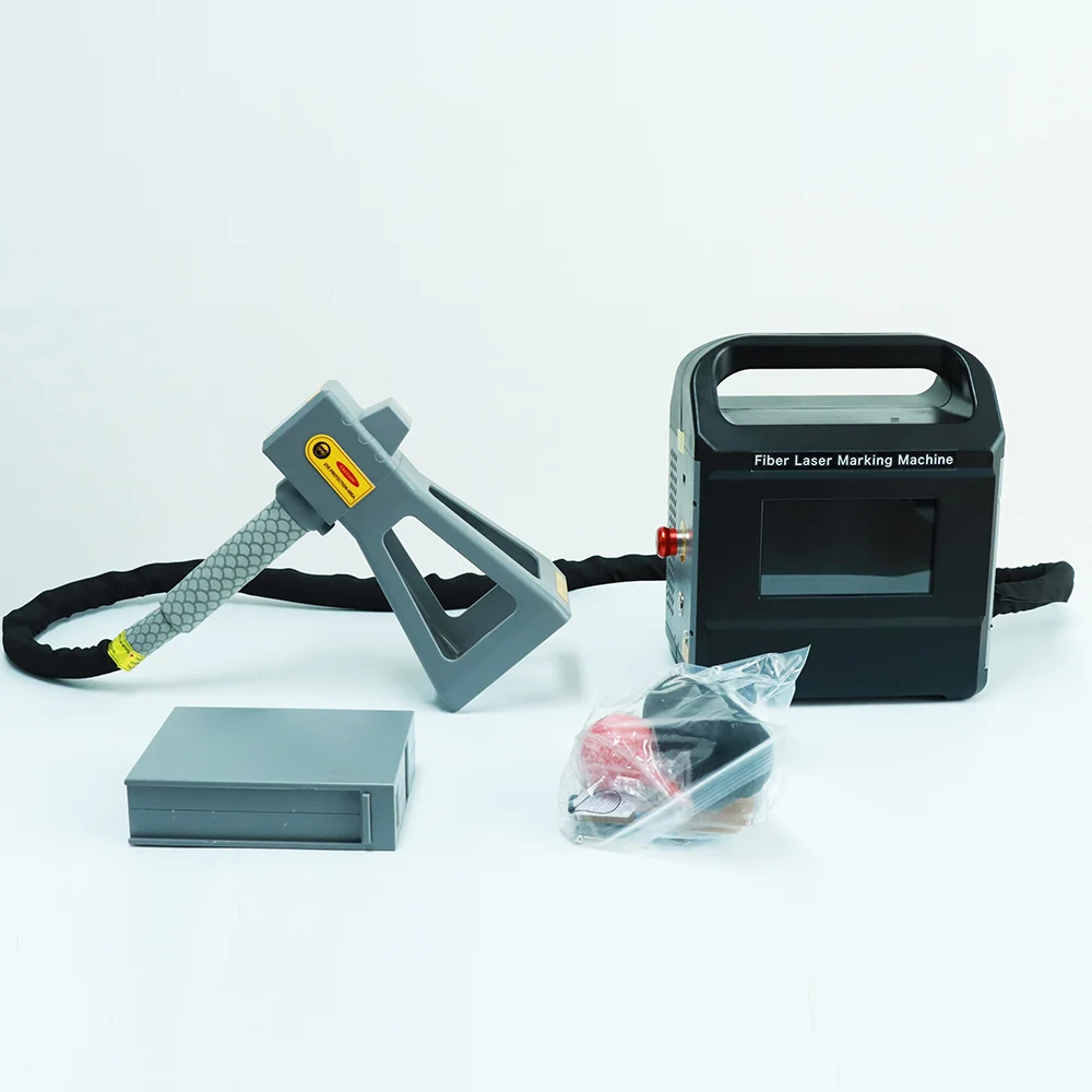 Портативный 50 Вт волоконно-лазерный маркировочный станок небольшой размер ручной 3D логотип маркер DWG/BMP/PLT/DXF домашнего использования автомобильные шины лазерный источник