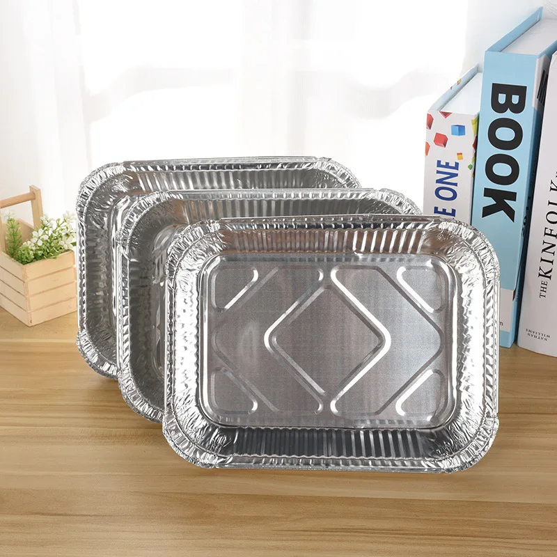 1750ml Disposable Kitchenware Aluminum Tray Eco-friendly Foil Pans Food