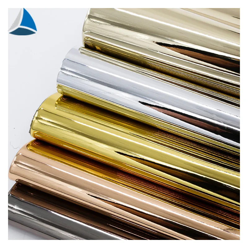 Leather Manufacture Patent Synthetic Pearlescent Metallic Silver Recycled Faux Leather TPU Bicolor PU Leather for Shoes Material
