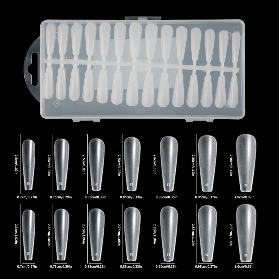 308Pcs/Box False Nails Art Tips Acrylic Finger Gel Polish Mold Sculpted Full Cover Press on Nails Manicures Accessories