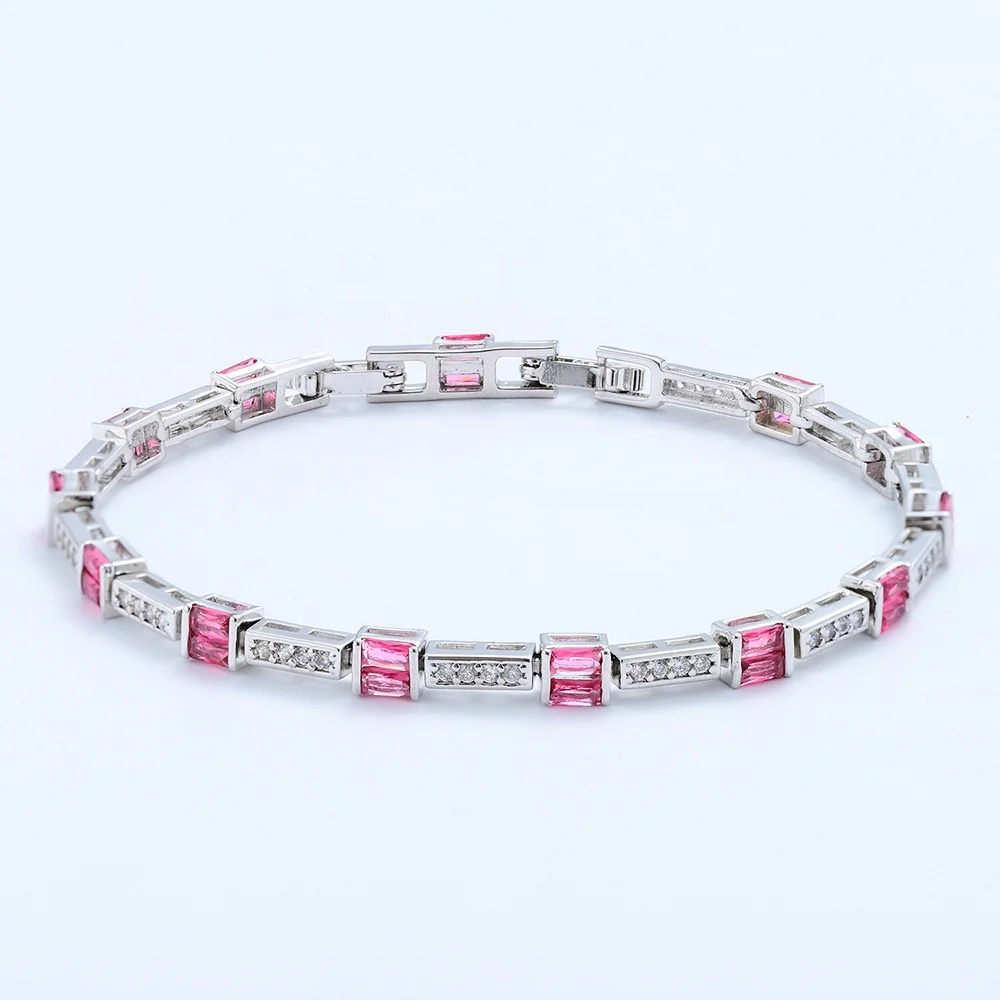 Juncheng 14K 18K Gold Plated Brass CZ Zircon Cubic Zirconia Tenis Brazalete Uomo Bracciali Tennis Bracelet for Men Women