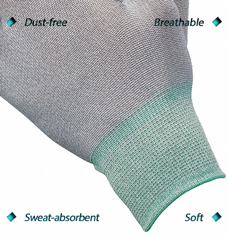 Clean room carbon fiber finger palm polyurethane coated anti-static finger cover