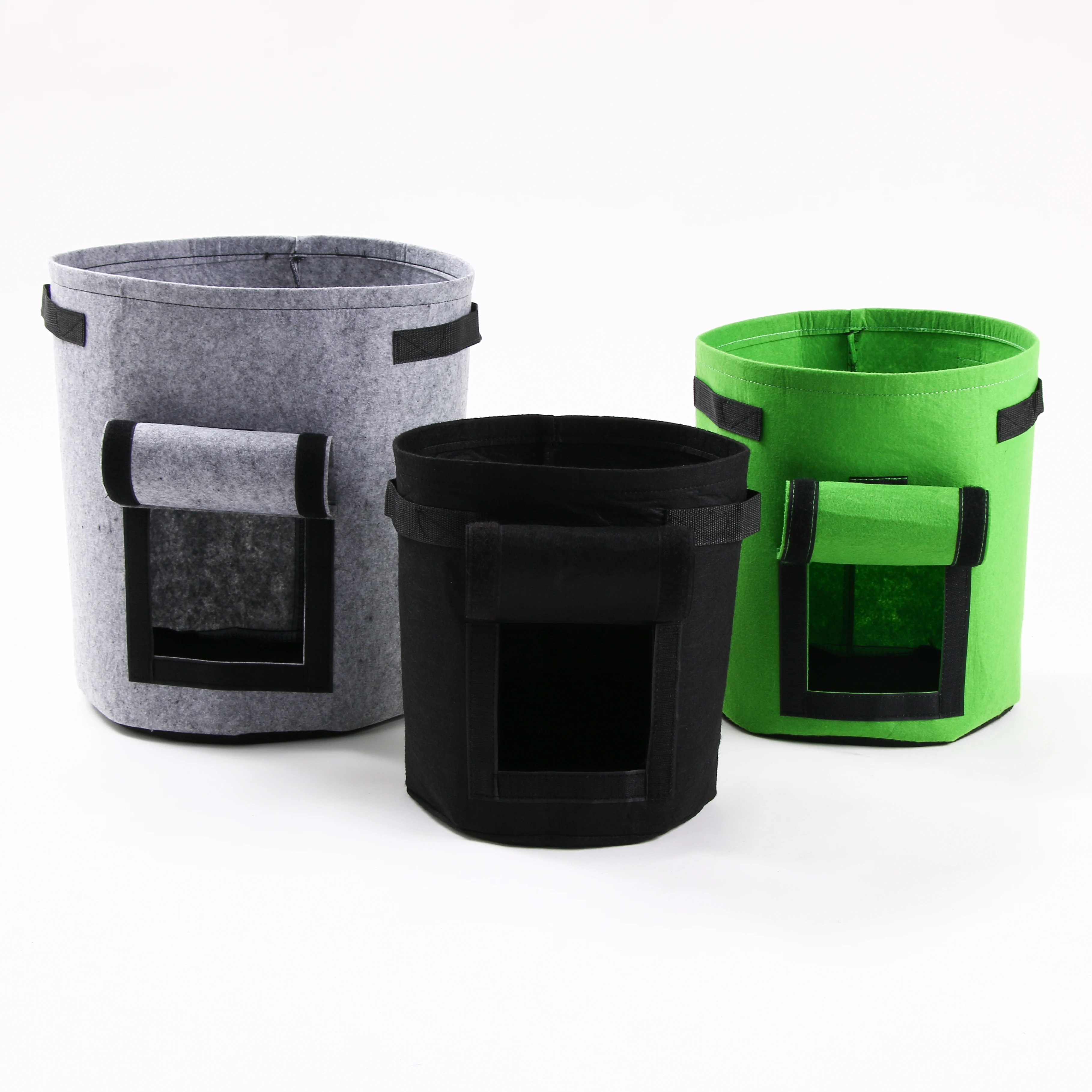 Factory customized 3 / 5 / 7 / 10 / gallon planting fabric basin bag black potato planting bag